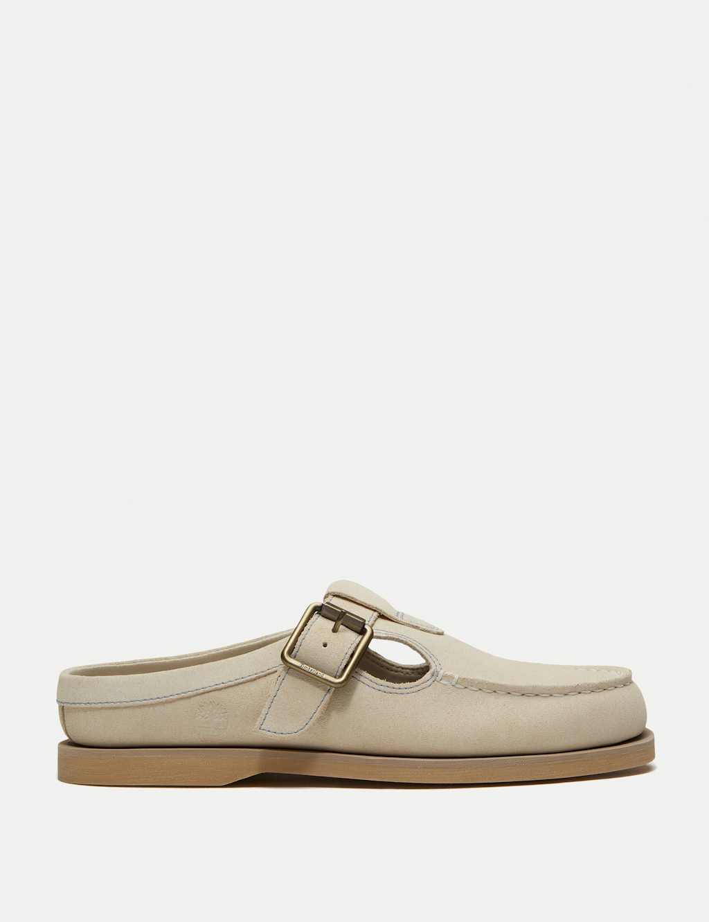 Timberland Women's Classic Leather Boat Shoe Clog Mules - 6 - Soft White