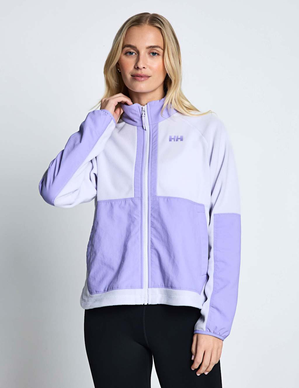 Helly Hansen Women's Rig Colour Block Lightweight Fleece Jacket - Medium - Light Purple - Available at M&S