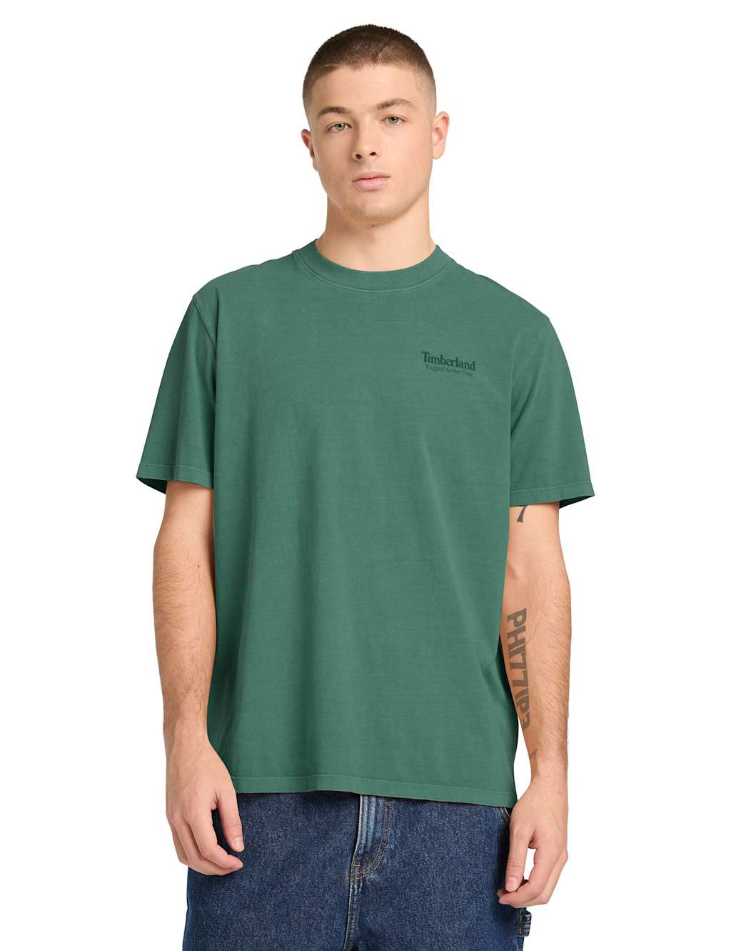 Timberland Men's Rugged Active Gear Pure Cotton T-Shirt - M - Dark Green