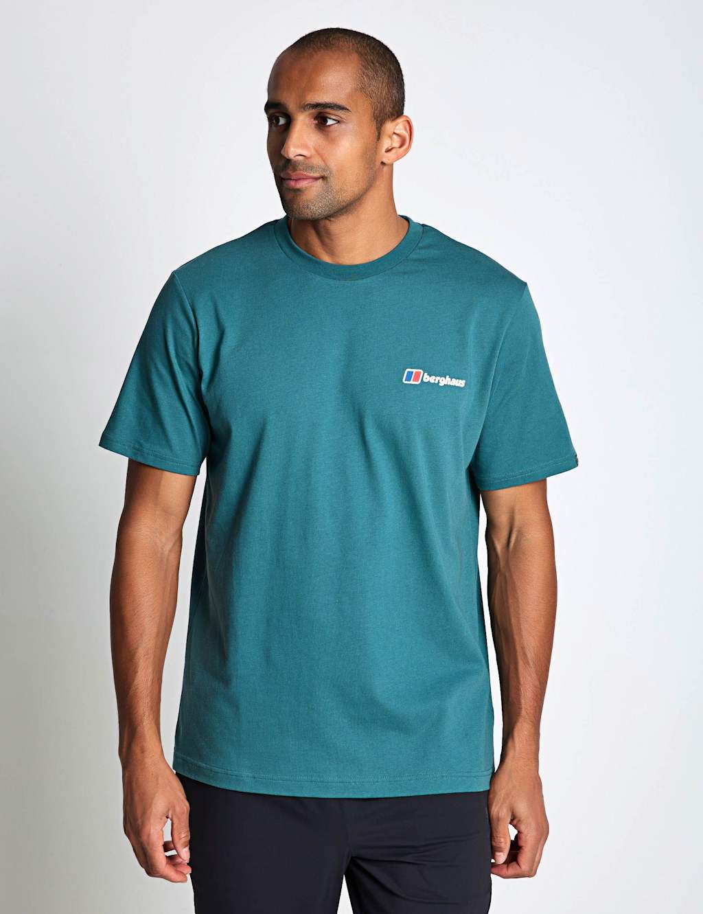 Berghaus Men's Classic Logo Pure Cotton Crew Neck T-Shirt - XL - Teal Green