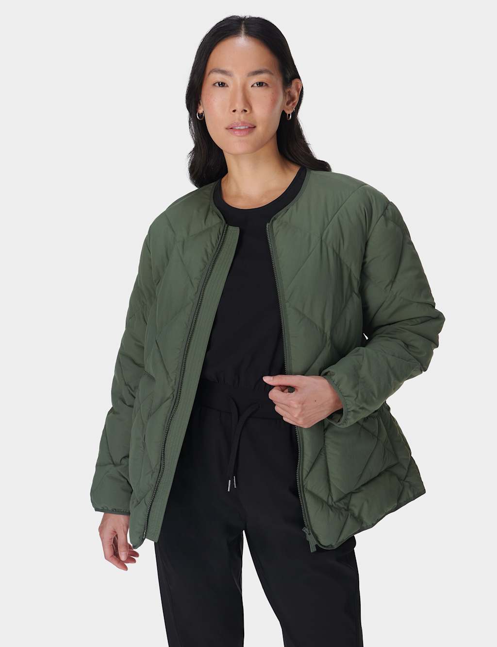 Sweaty Betty Women's On The Move Quilted Jacket - Khaki, Dark Grey,Black,Khaki