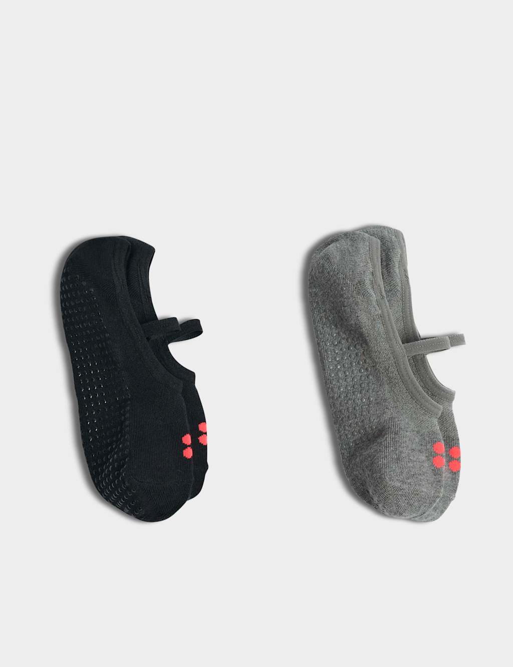 2pk Cotton Rich Pilates Socks Footsies