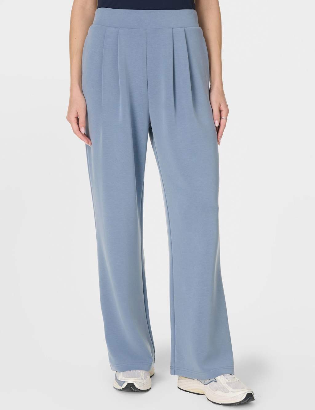 Sweaty Betty Women's Sand Wash Modal Blend Wide Leg Trousers - Small - Blue Denim