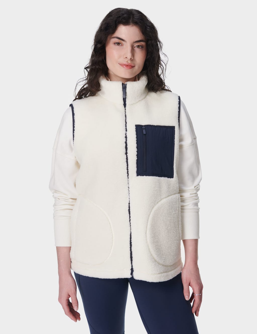 Plush Zip Up Funnel Neck Fleece Gilet