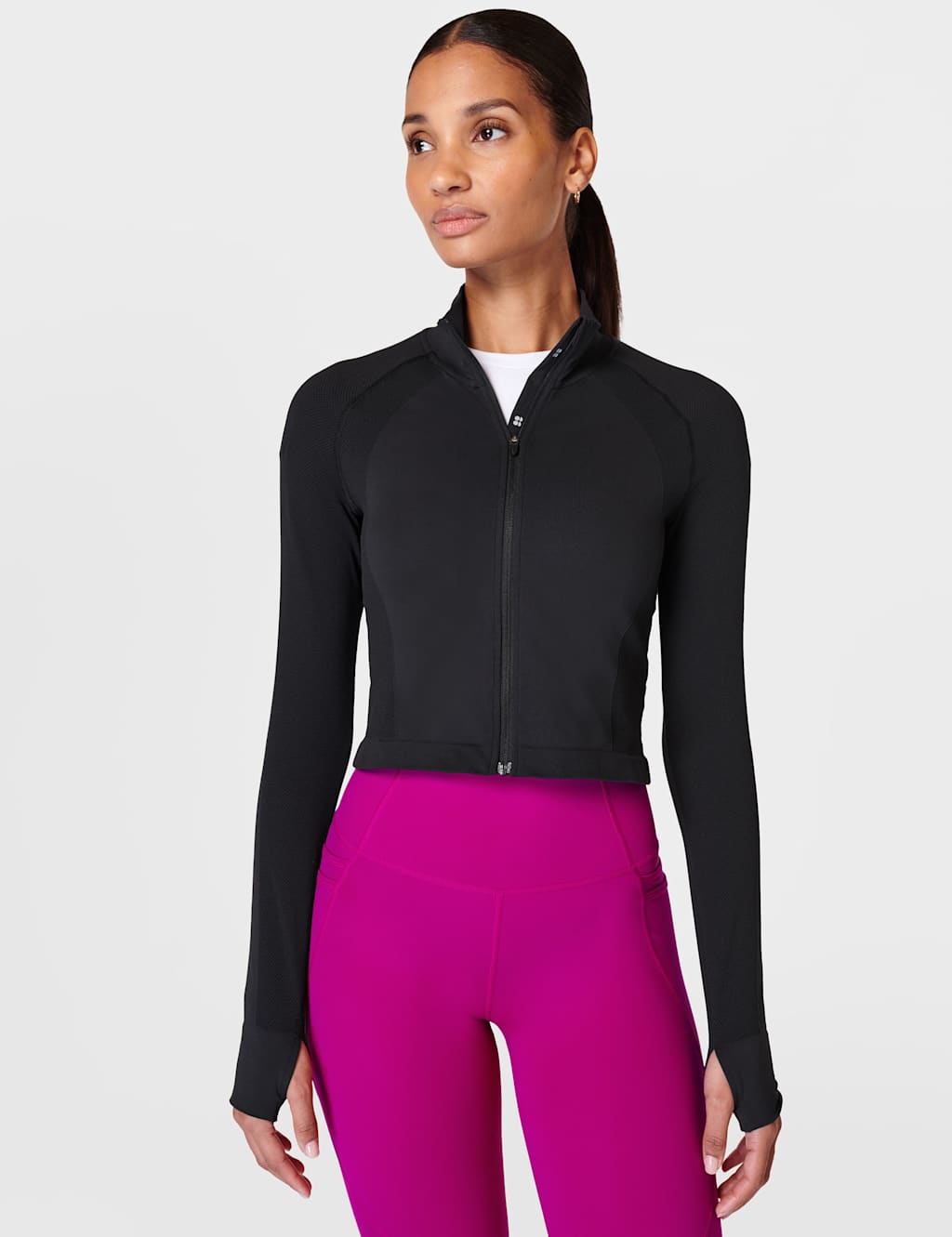 Athlete Seamless Zip Up Cropped Jacket