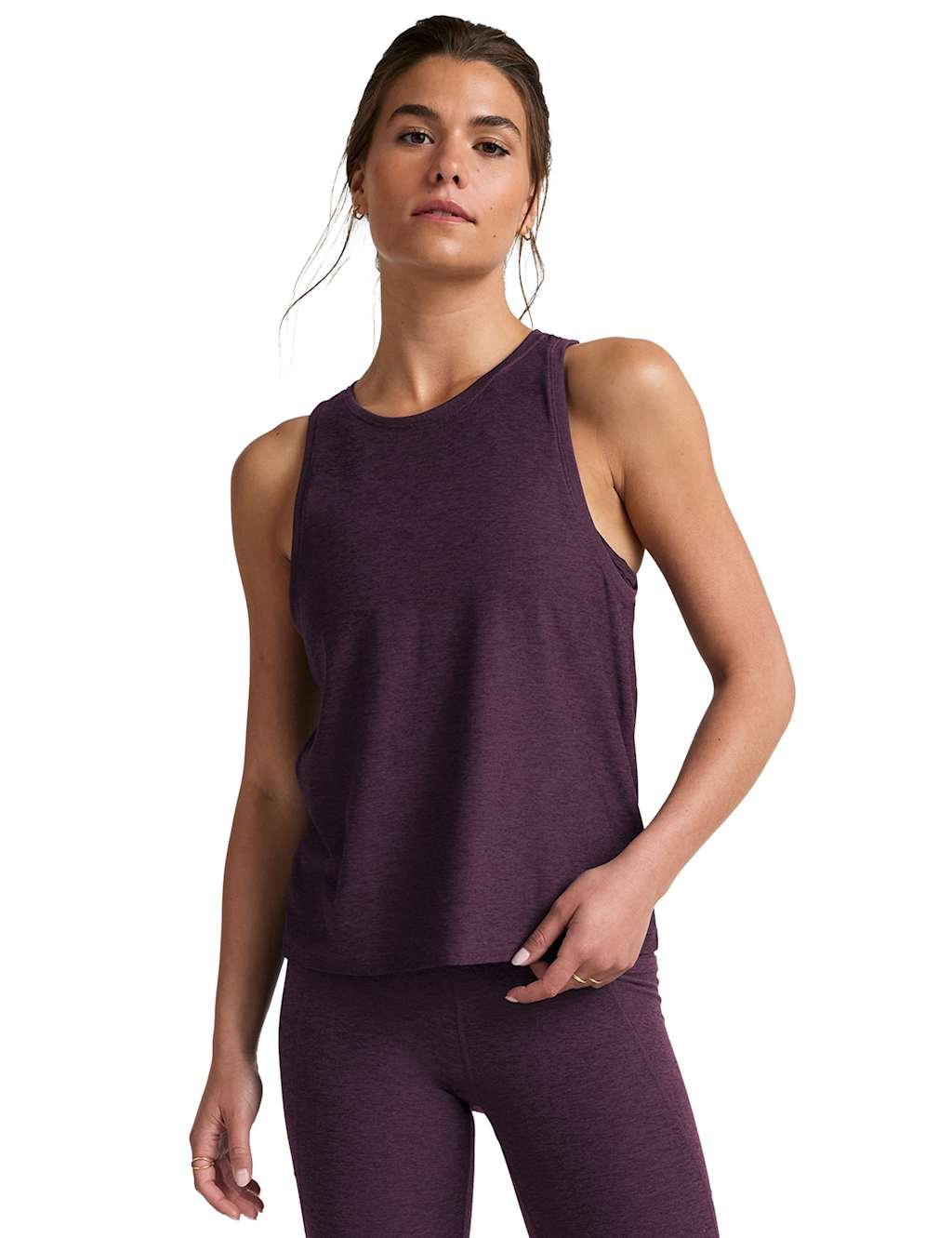 Beyond Yoga Featherweight Rebalance Crew Neck Vest Top Dark Purple