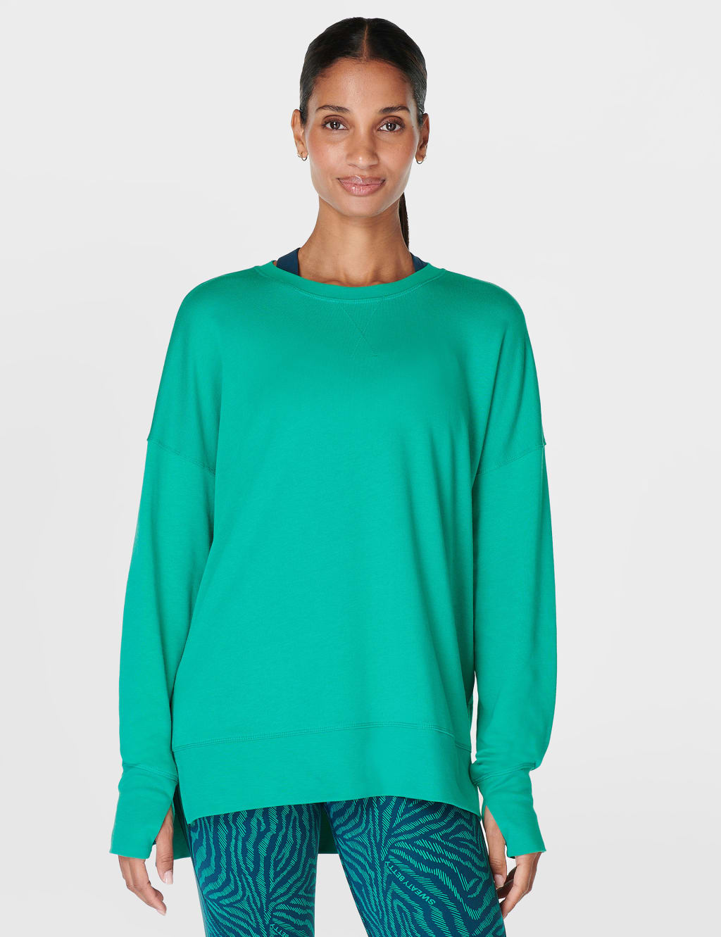 After Class Cotton Blend Longline Sweatshirt