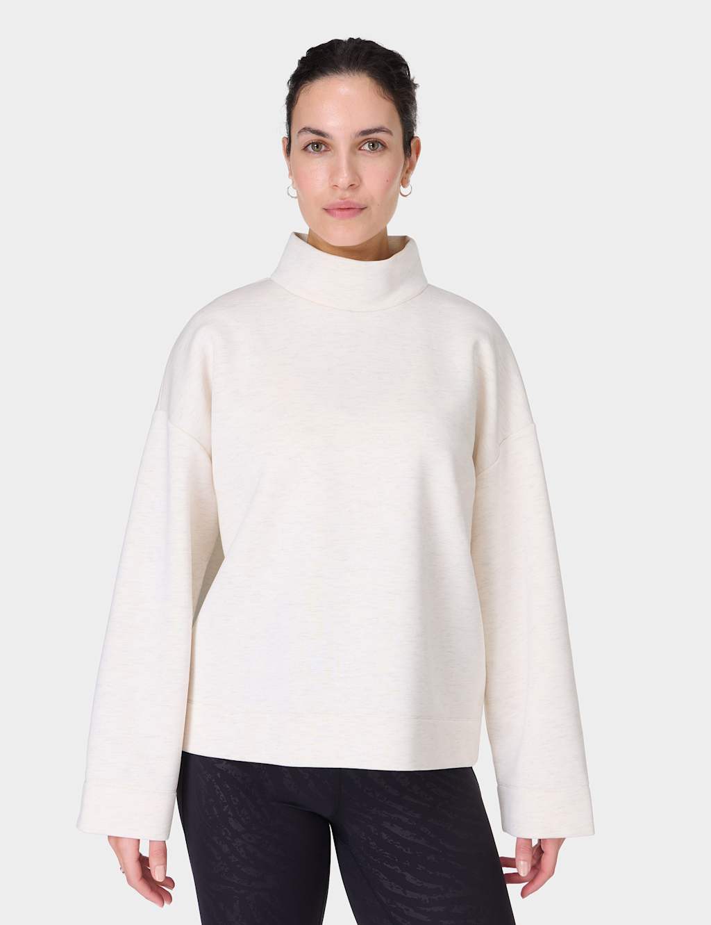 Wind Down Funnel Neck Oversized Top
