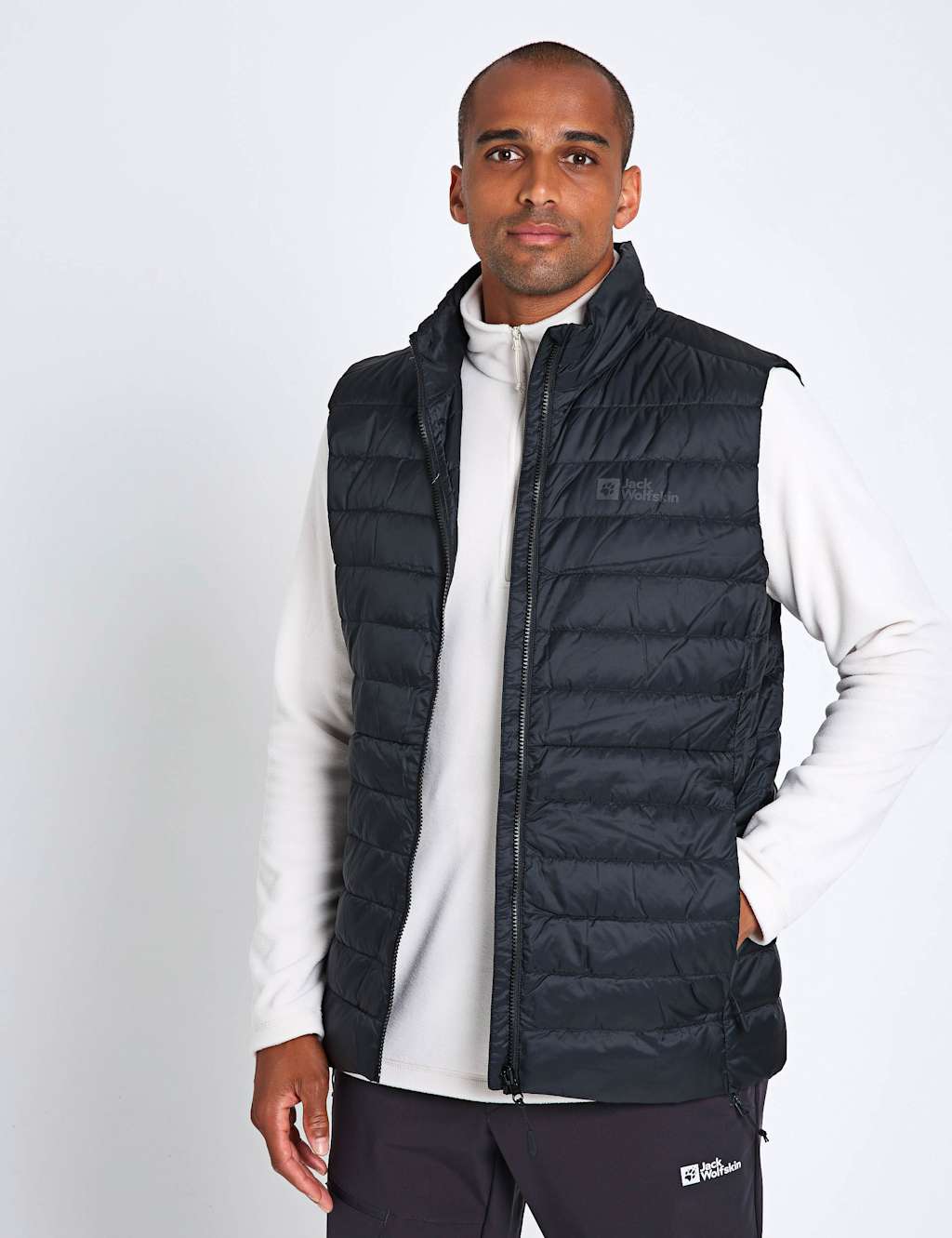Jack Wolfskin Pilvi Padded Zip Up Gilet Black