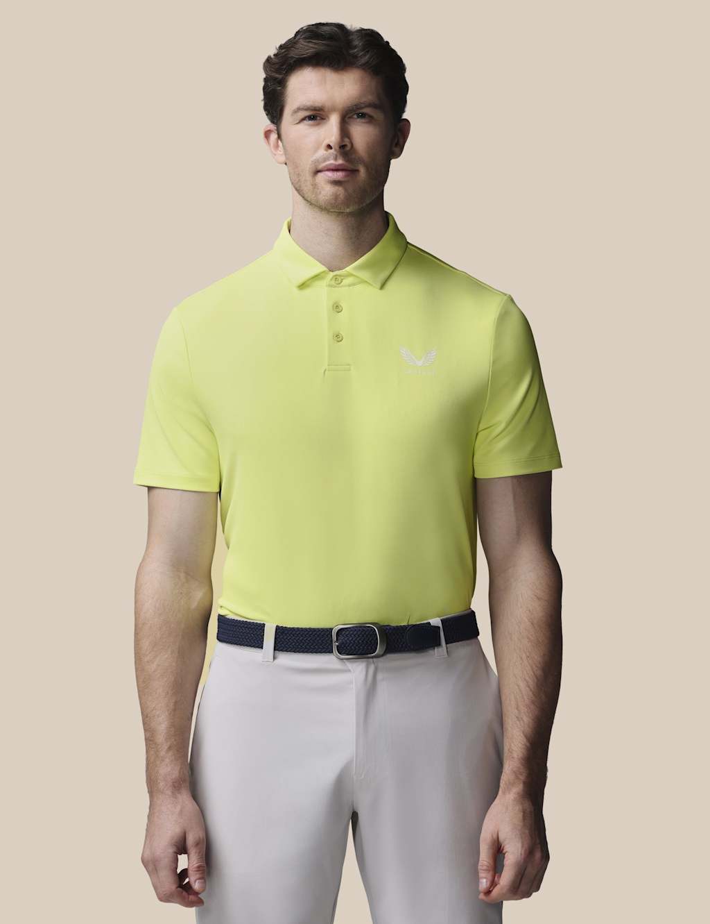 Castore Men's Technical Moisture Wicking Polo Shirt - L - Bright Yellow - Available at M&S