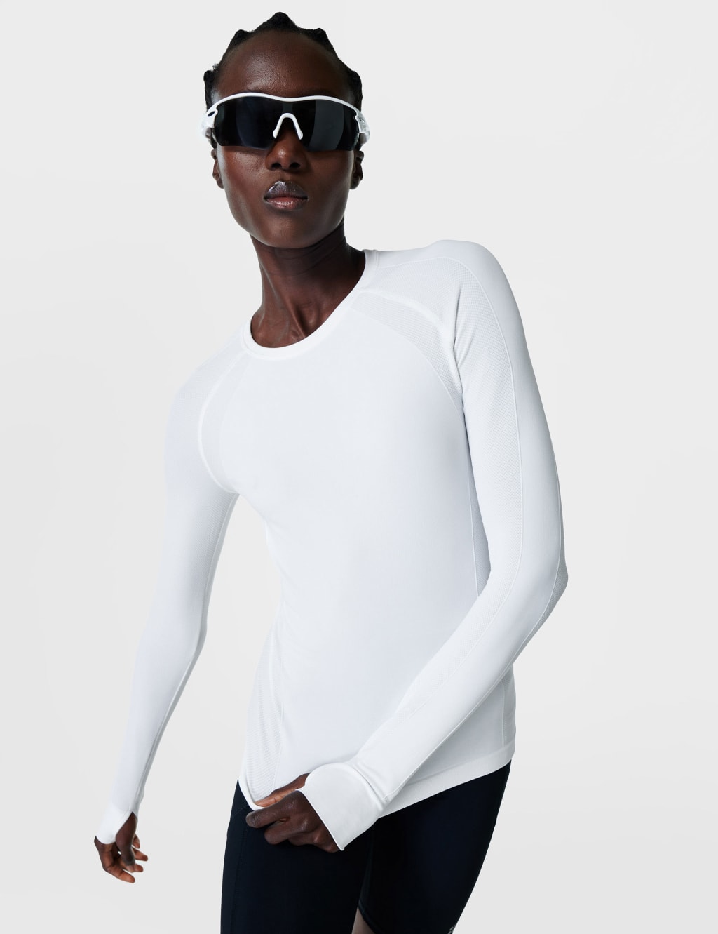 Sweaty Betty Women's Athlete Seamless Fitted Top - White, Navy,White