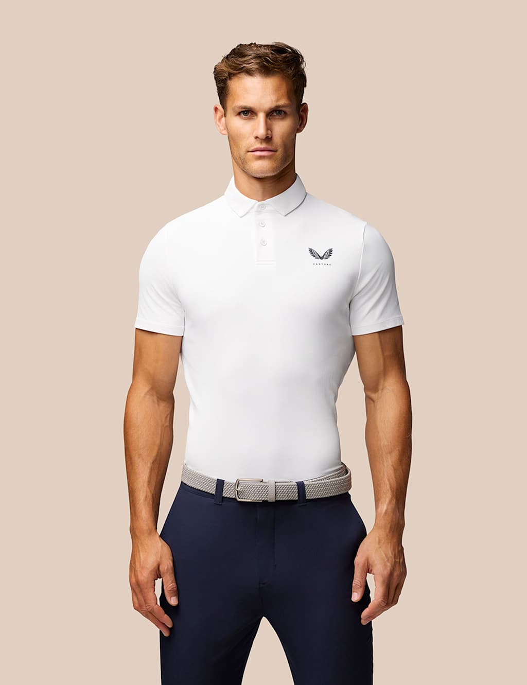 Castore Technical Sports Polo Shirt Ivory