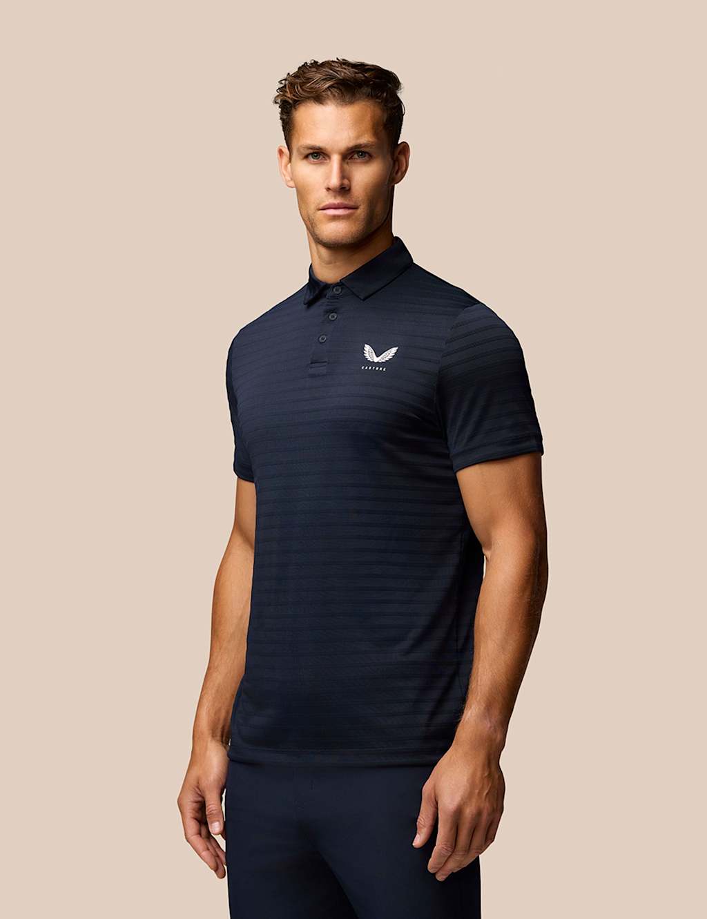 Pinnacle Striped Textured Polo Shirt