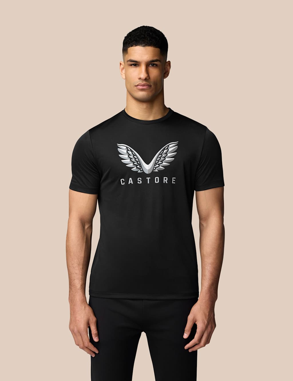 Crew Neck Logo Graphic Sports T-Shirt