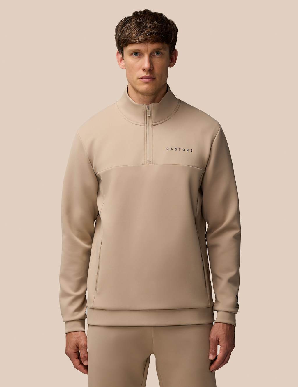 Castore Flex Half Zip Sweatshirt Beige