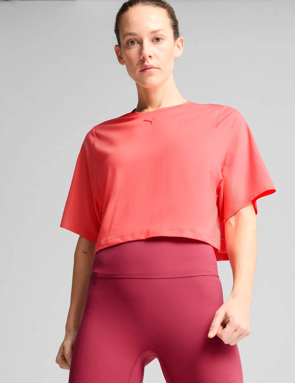 Cloudspun Mesh Crew Neck Crop T-Shirt