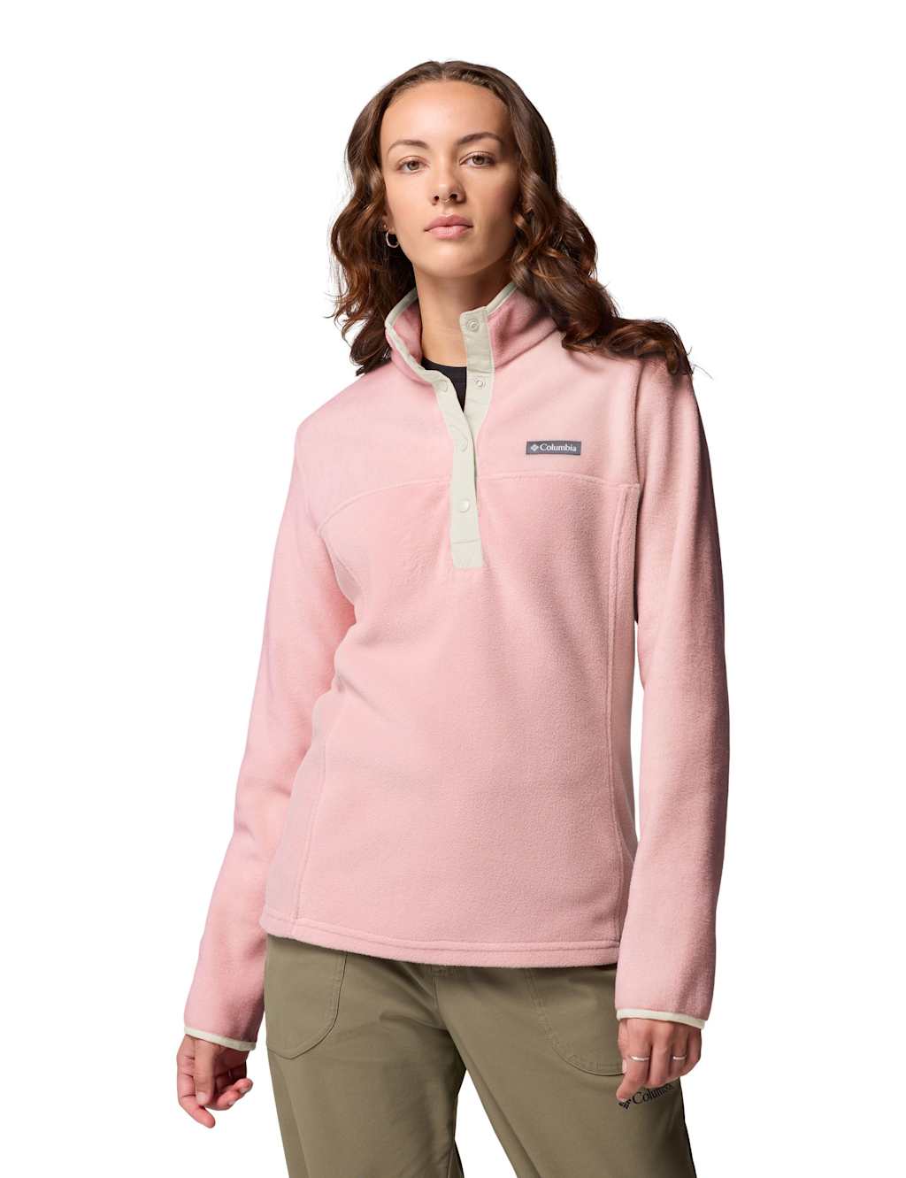 Columbia Women's Benton Springs Half Snap Sweatshirt - Large - Pink