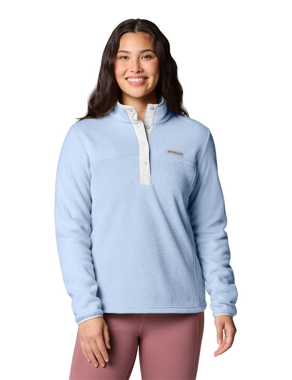 Columbia Women's Benton Springs Half Snap Sweatshirt - Small - Light Blue