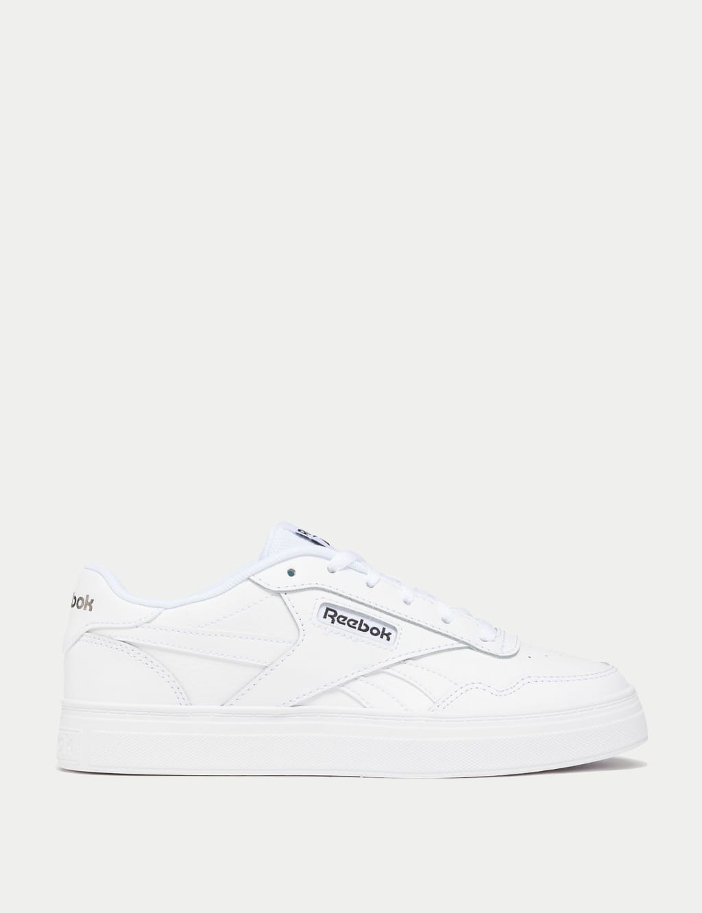 Reebok Women's Court Advance Bold Leather Lace Up Trainers - 8 - White