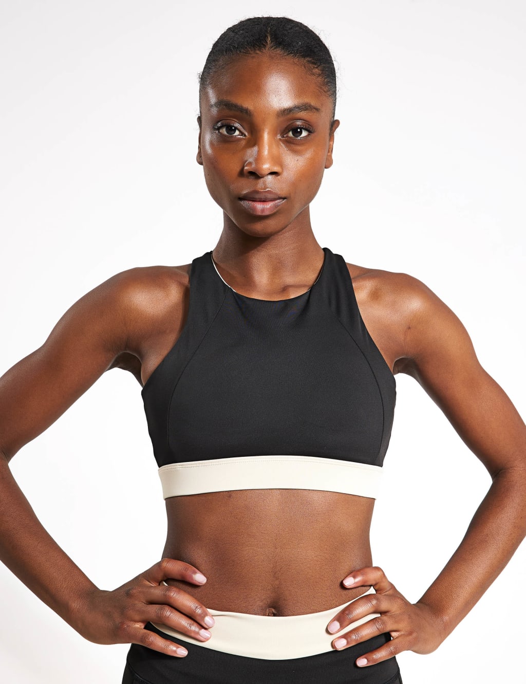 Fiorella Crew Neck Cross Back Crop Top