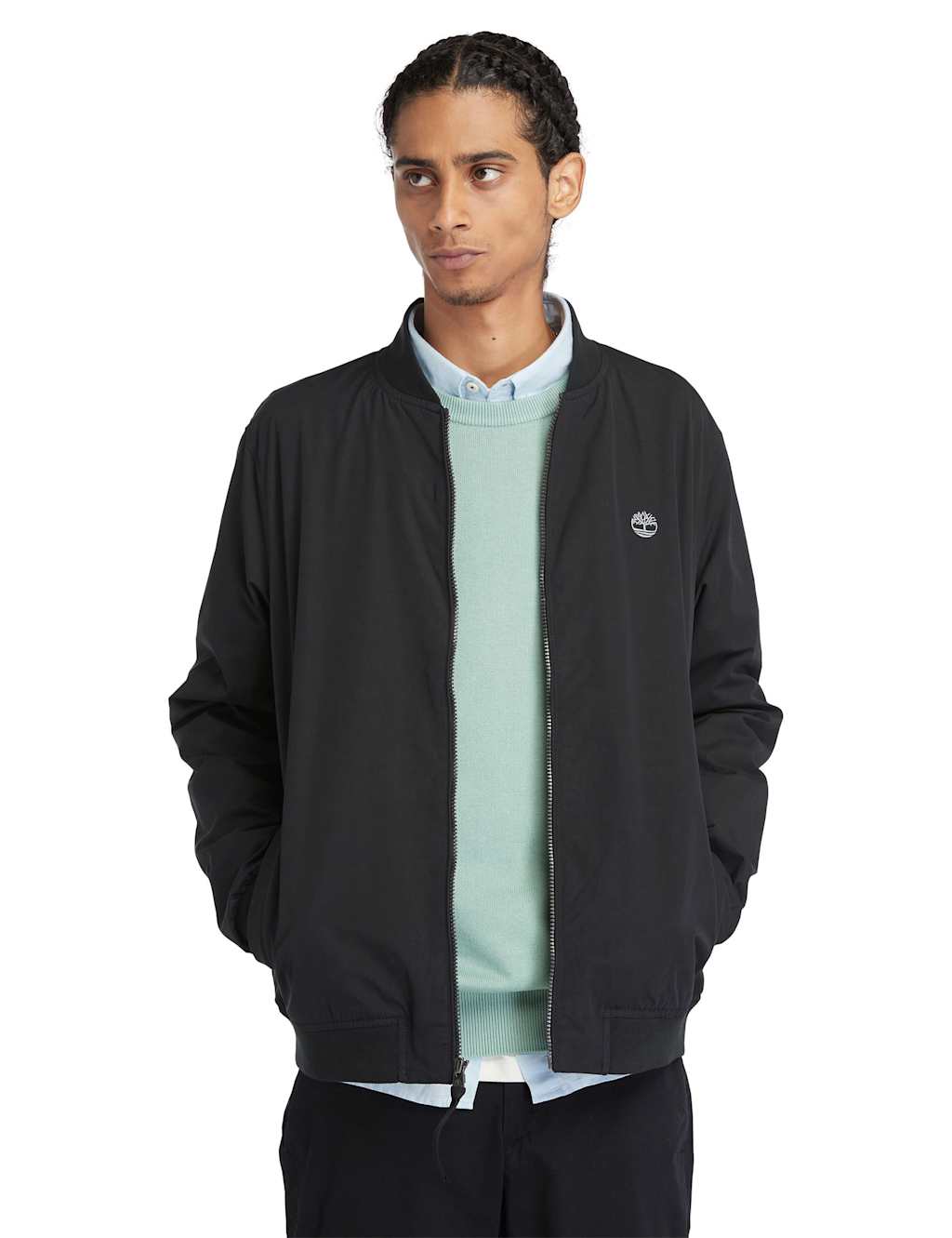 Cotton Blend Water Repellent Bomber Jacket