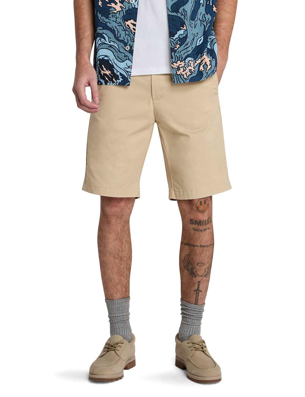 Timberland Twill Stretch Chino Shorts Light Cream