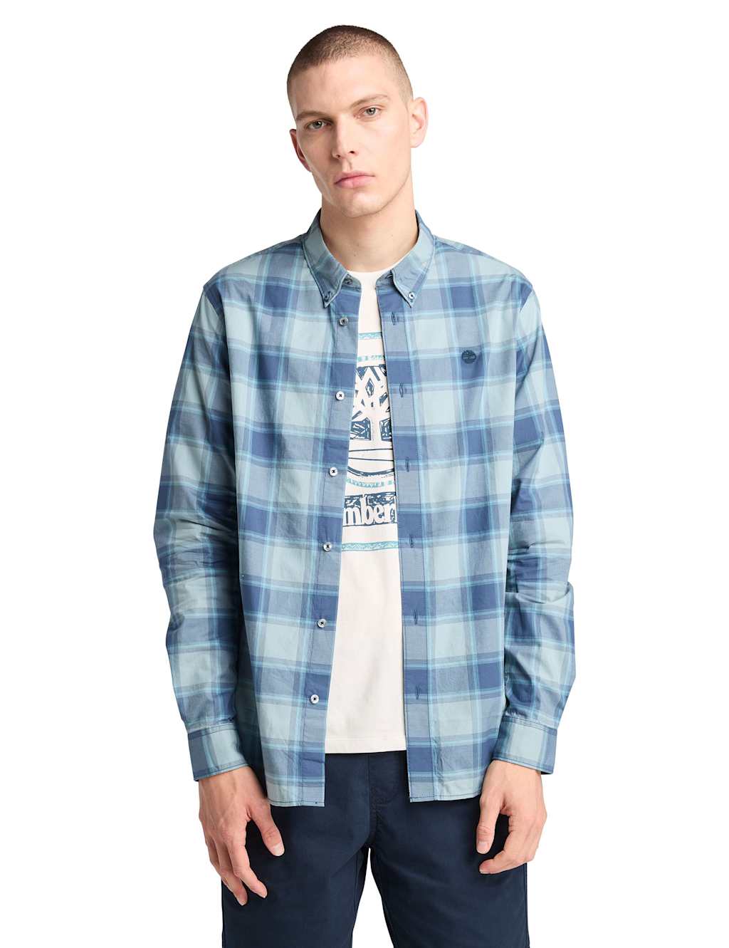 Pure Cotton Poplin Check Overshirt