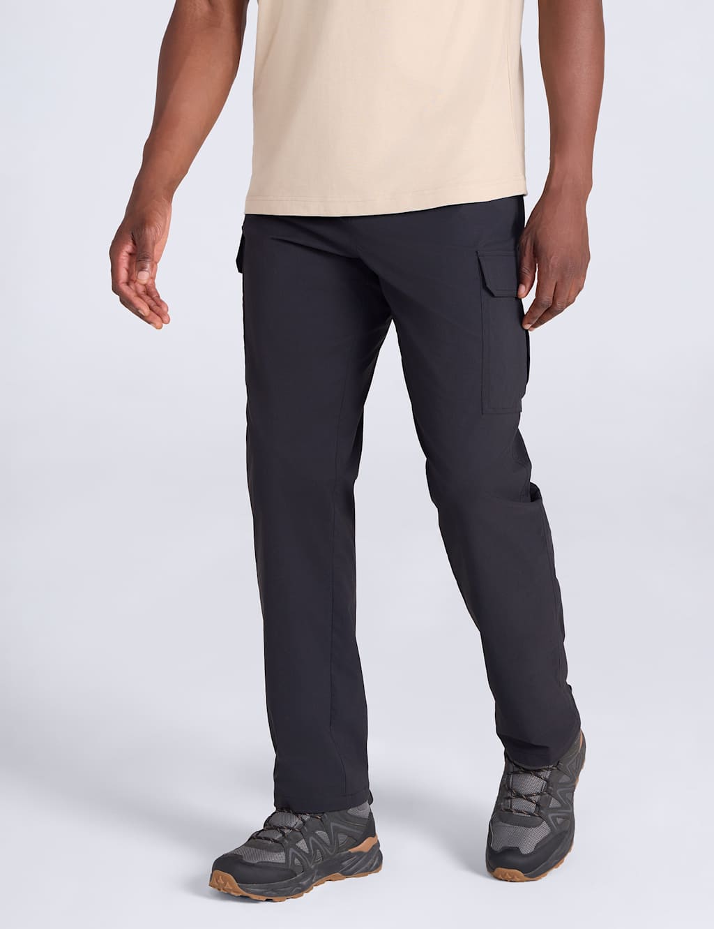 Mountain Warehouse Men's Delta UV Cargo Stretch Trekking Trousers - 42 - Black - Available at M&S