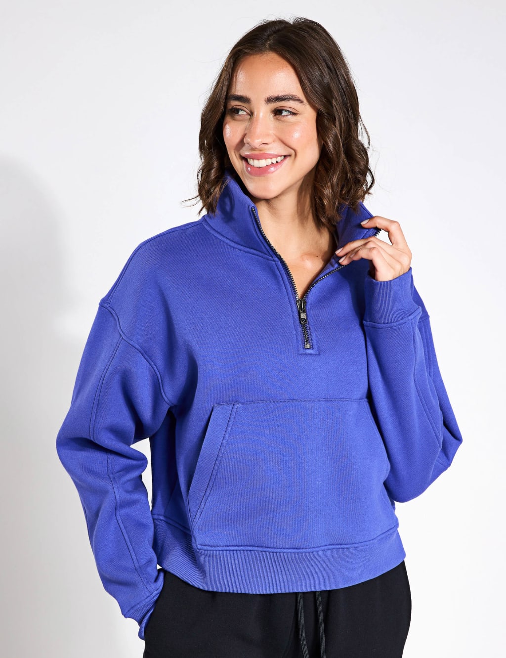 Rihanna Cotton Rich Half Zip Sweatshirt