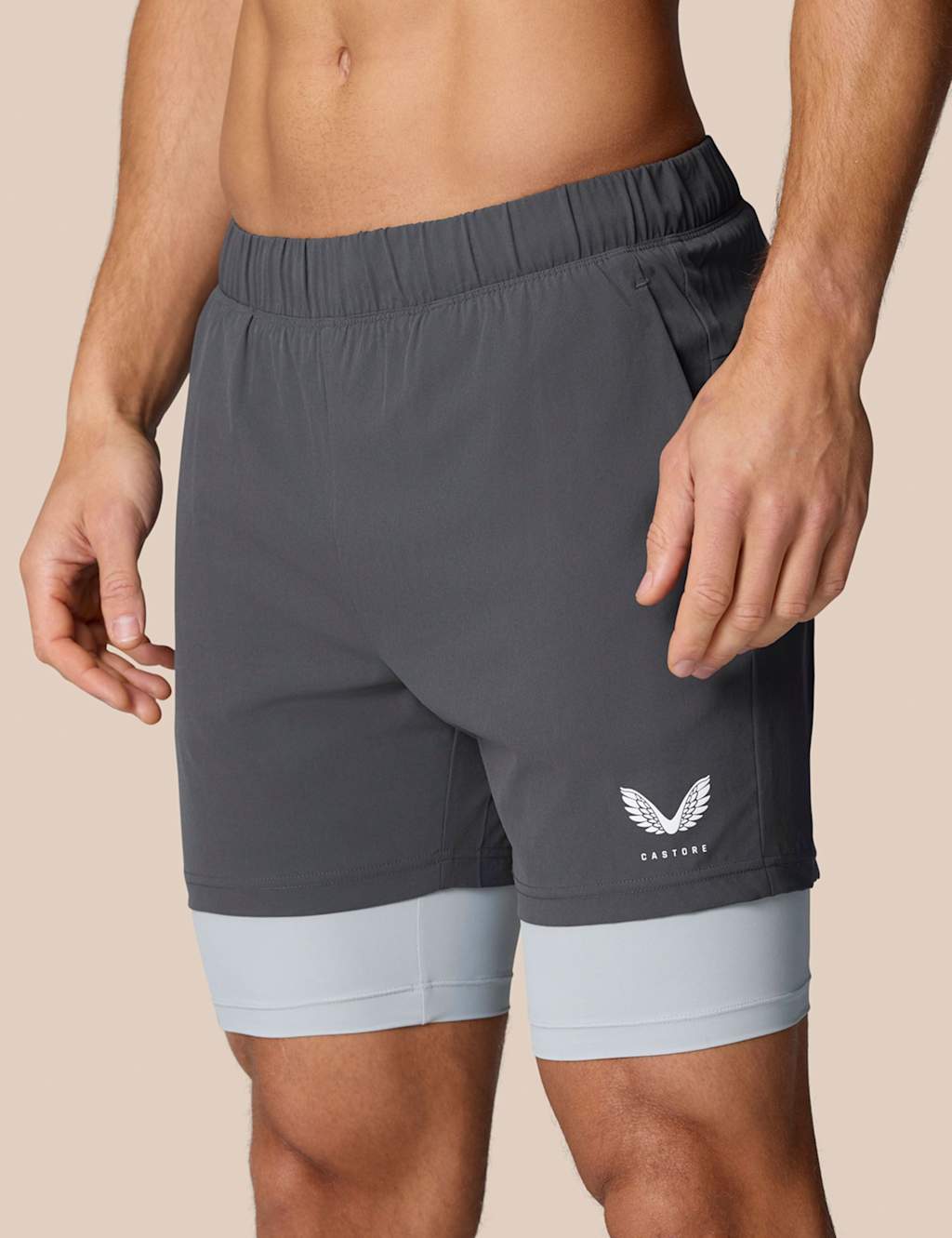 Elasticated Waist Two Layer Sports Shorts
