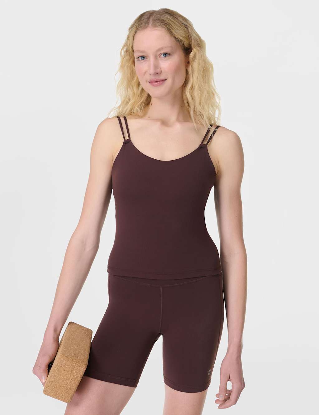 Sweaty Betty Ultimate Studio Scoop Neck Strappy Vest Top Brown