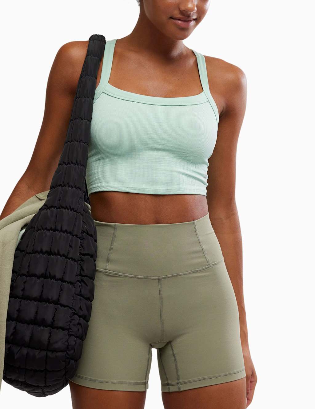 All Clear Cami Solid Fitted Crop Top