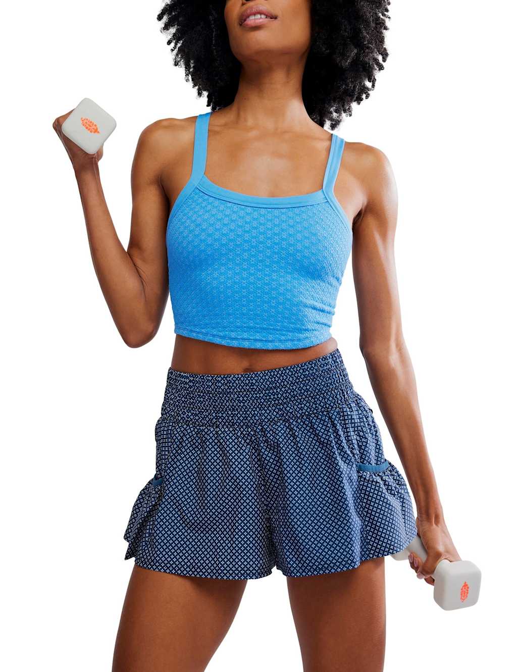 Fp Movement Women's Get Your Flirt On High Waisted Gym Shorts - Extra Large - Navy Mix