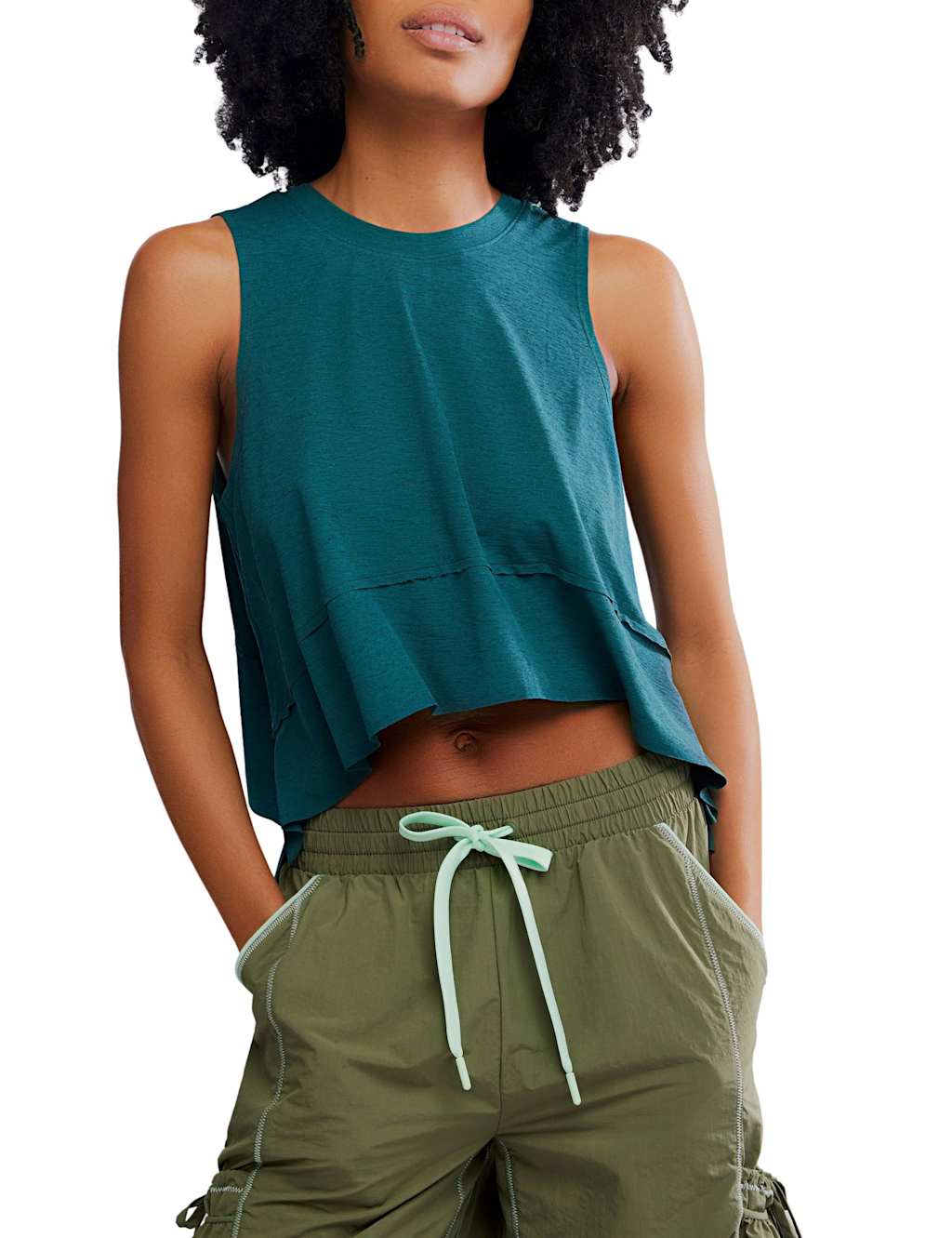 FP Movement Tempo Crew Neck Relaxed Vest Top Medium Green