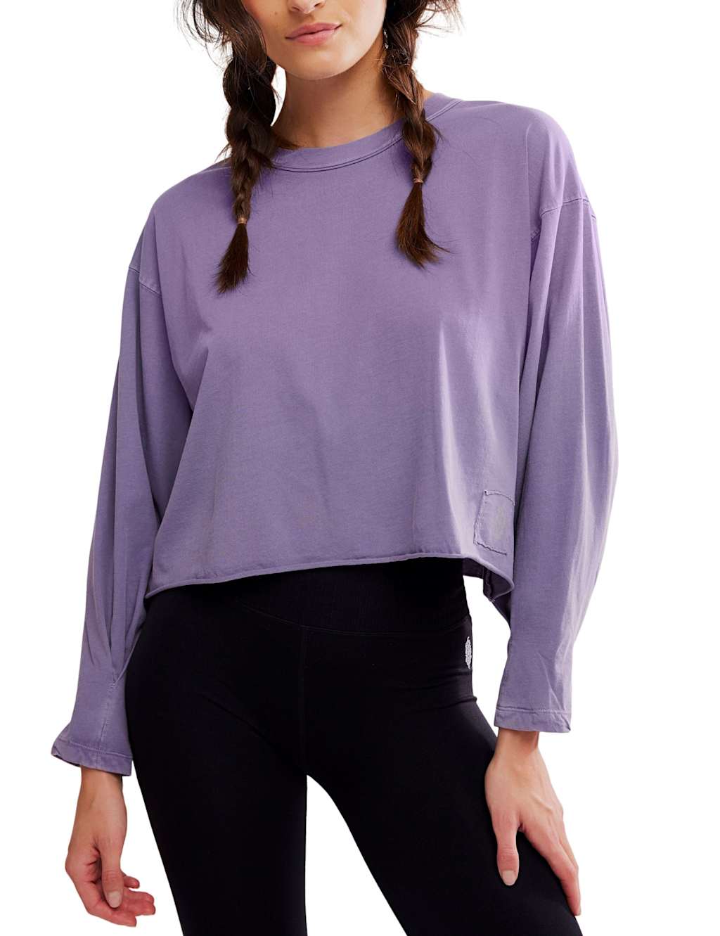 FP Movement Inspire Layer Pure Cotton Crew Neck Top Lilac