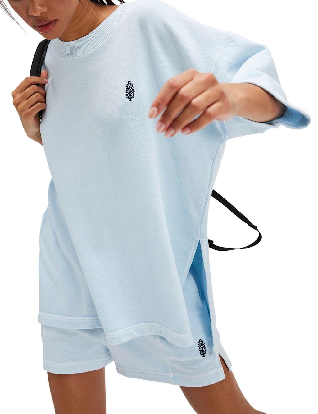 Fp Movement Women's Cotton Rich Short Sleeve Relaxed Sweatshirt - M - Light Blue, Light Blue