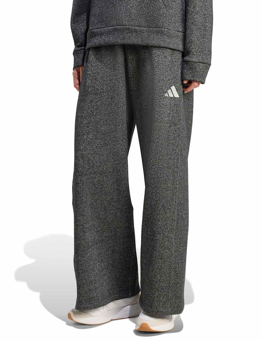 Adidas ALL SZN Glitter Fleece Wide Leg Joggers Black