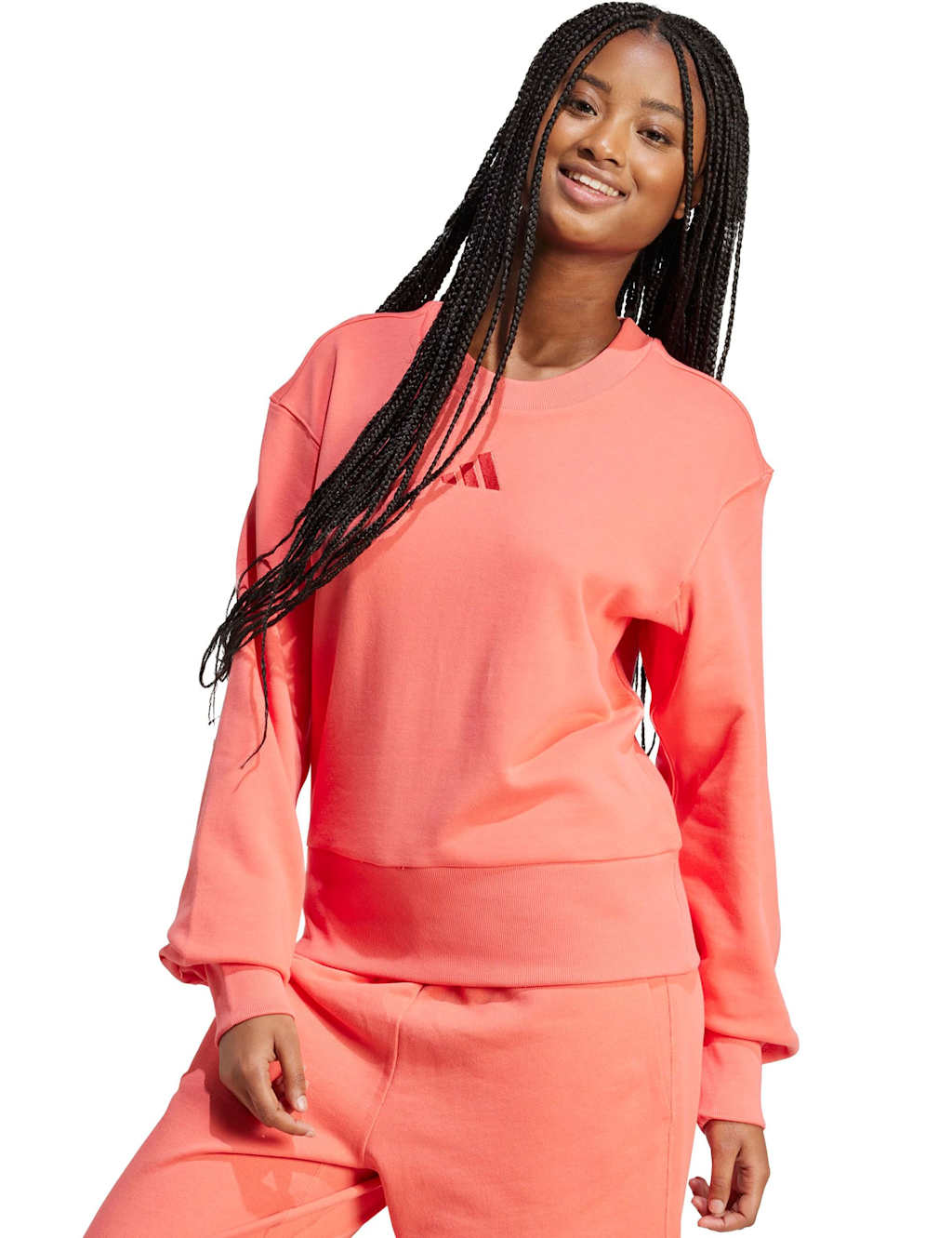 Adidas ALL SZN Pure Cotton Crew Neck Sweatshirt Coral