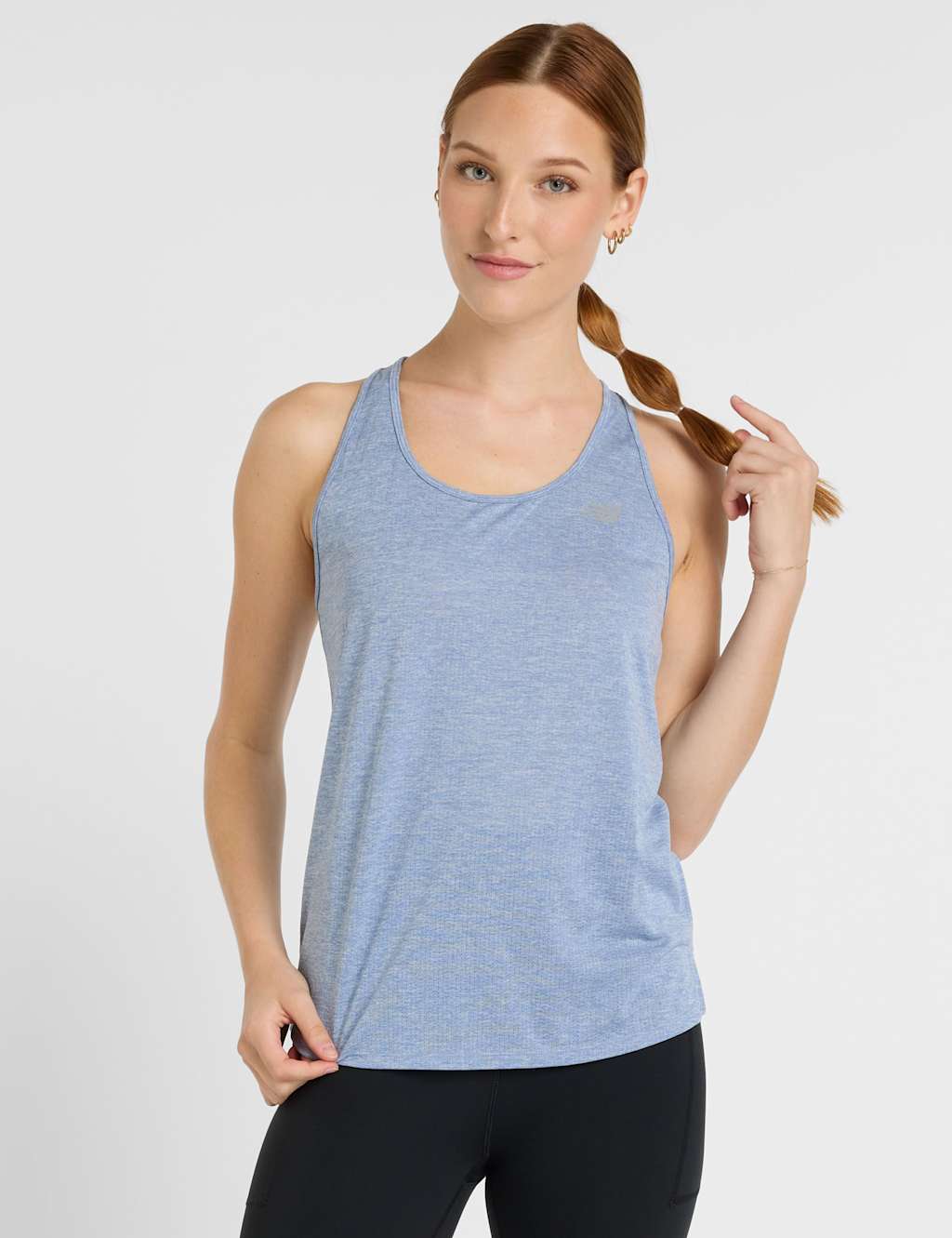 New Balance Athletics Scoop Neck Racer Back Vest Top Light Blue