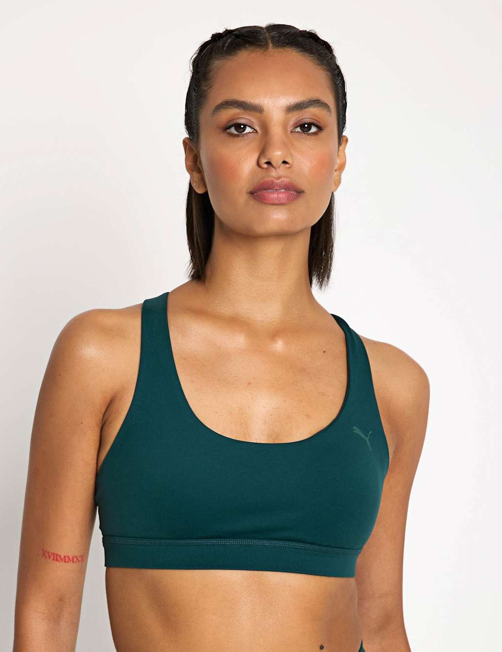Puma Cloudspun Total Support Sports Bra Dark Green