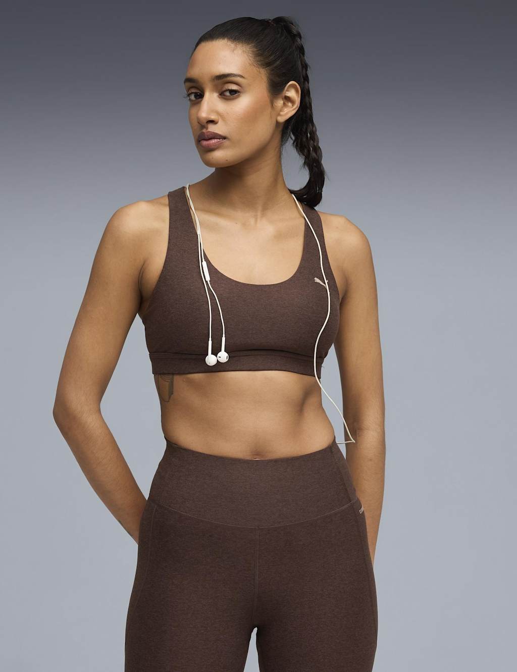 Puma Women's Cloudspun Total Support Sports Bra - Large - Brown