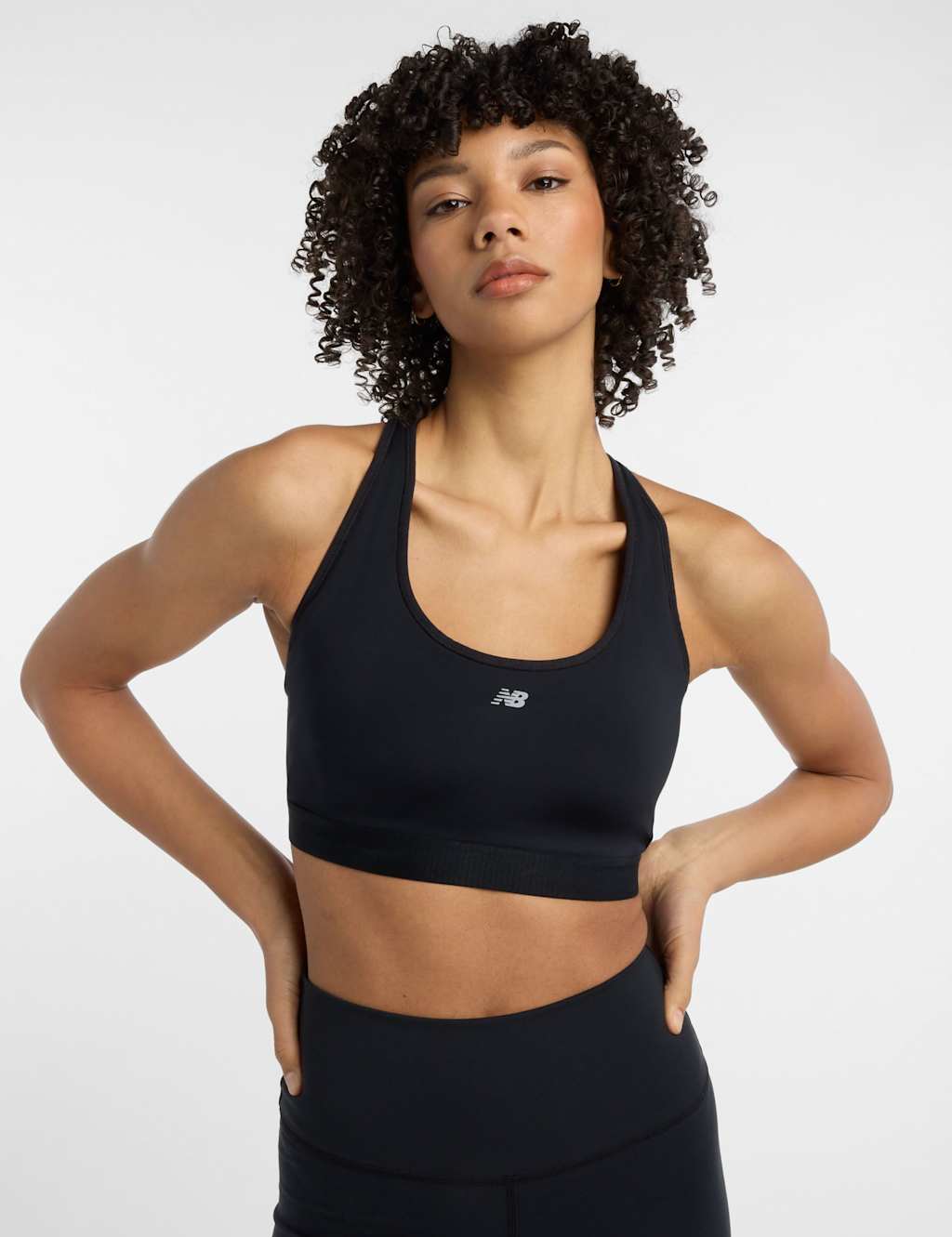 New Balance Women's Essential Run Total Support Sports Bra - M - Black, Black,Burgundy