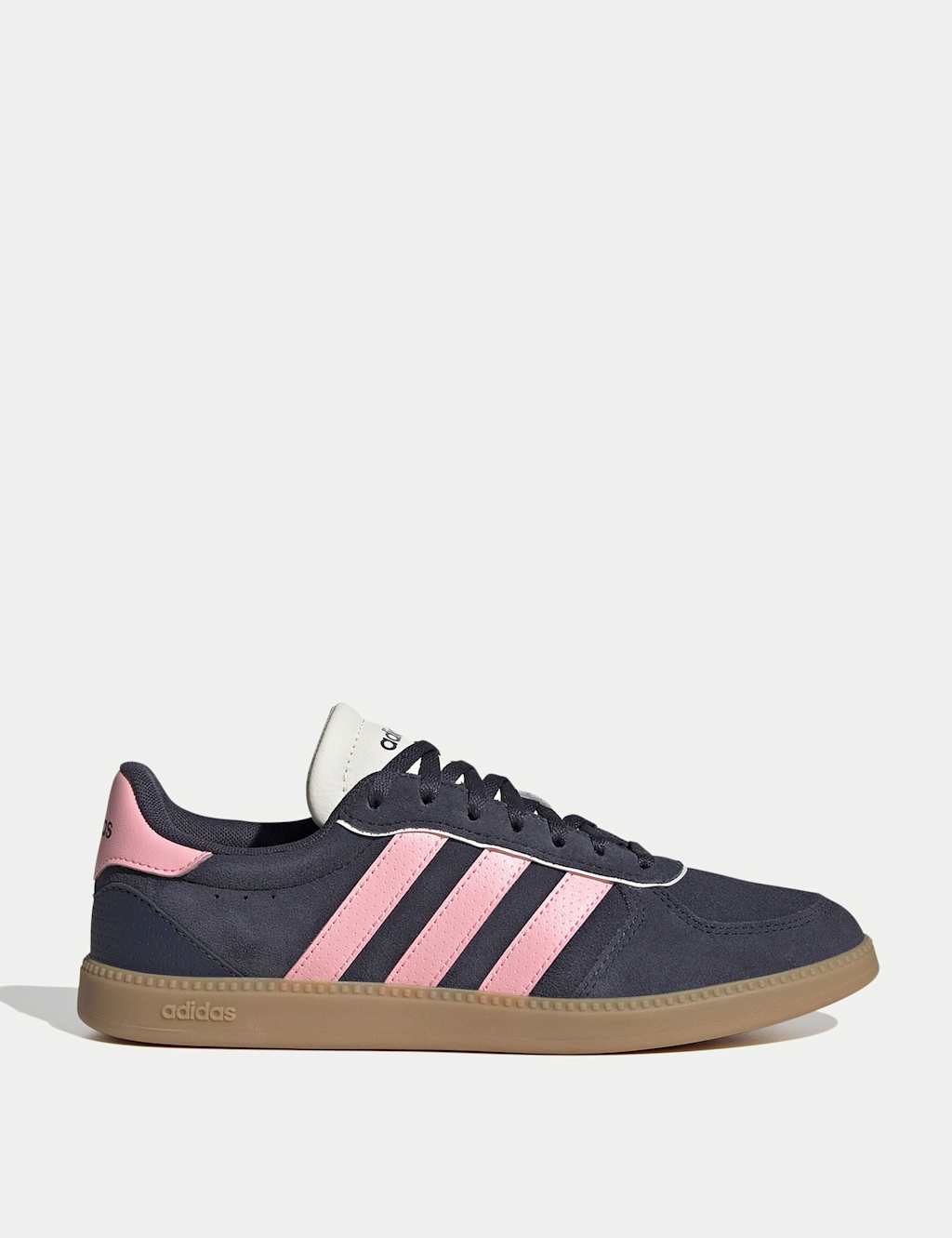 Adidas Breaknet Sleek Leather Gumsole Trainers Pink Mix