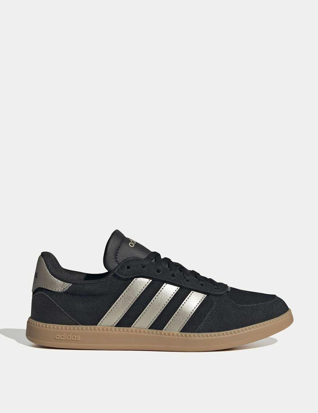 Adidas Breaknet Sleek Leather Gumsole Trainers Black Mix