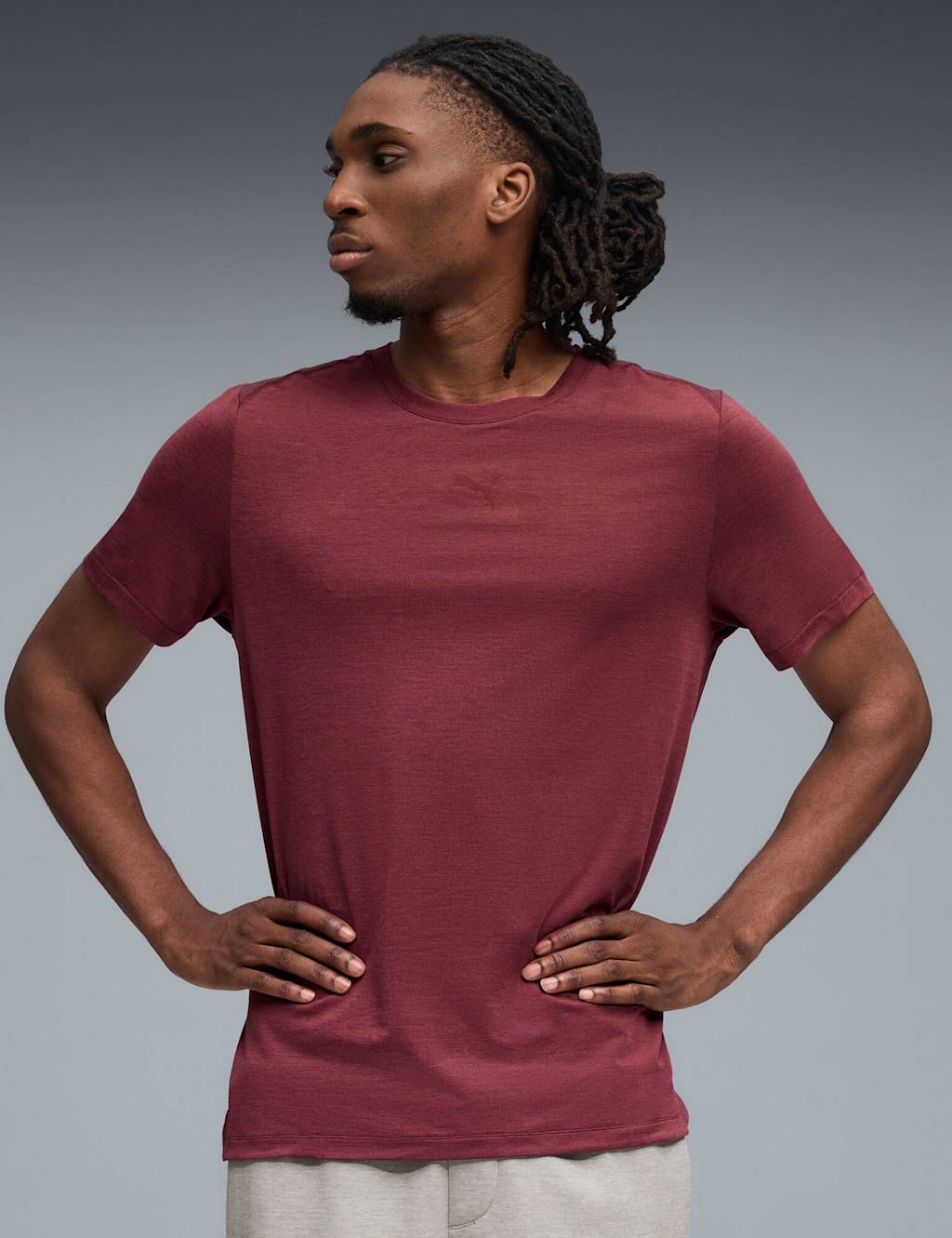 Puma Cloudspun Crew Neck Training T-Shirt Burgundy
