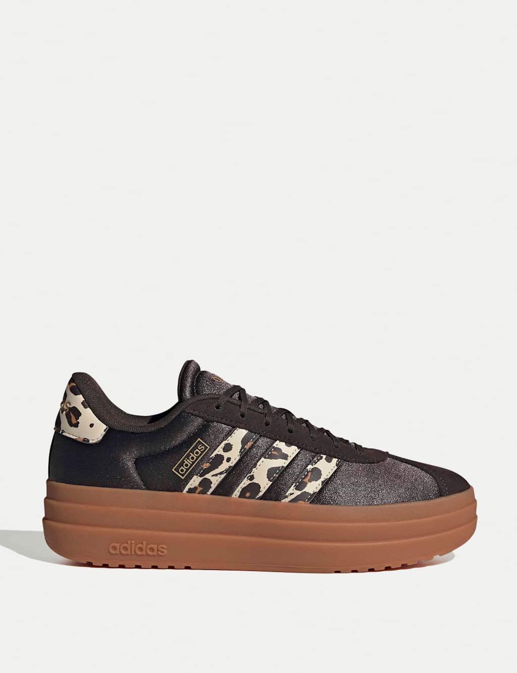 Adidas Women's VL Court Bold Leather Platform Trainers - 7 - Black
