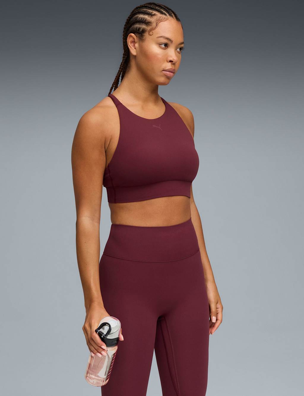 Puma Women's Shapeluxe High Neck Sports Bra - M - Burgundy, Burgundy