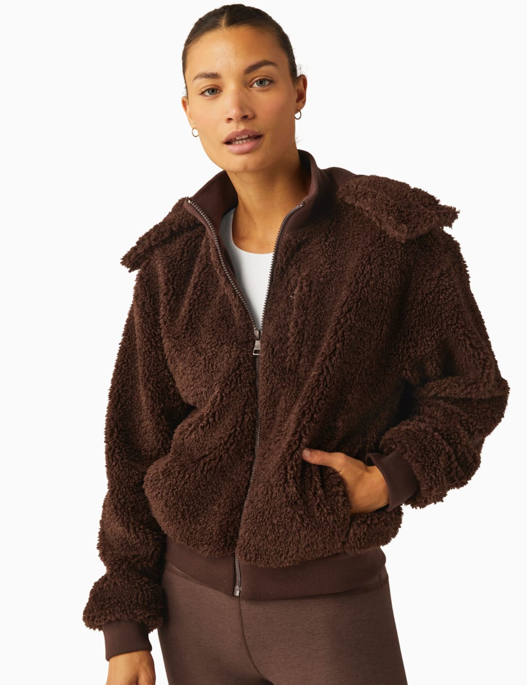 Borg Funnel Neck Relaxed Jacket