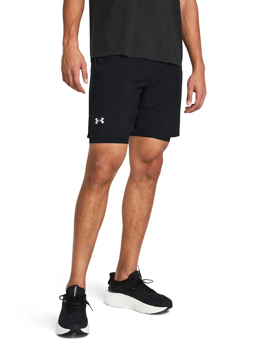 Under Armour Men's Launch 2 in 1 Running Shorts - Black, Black