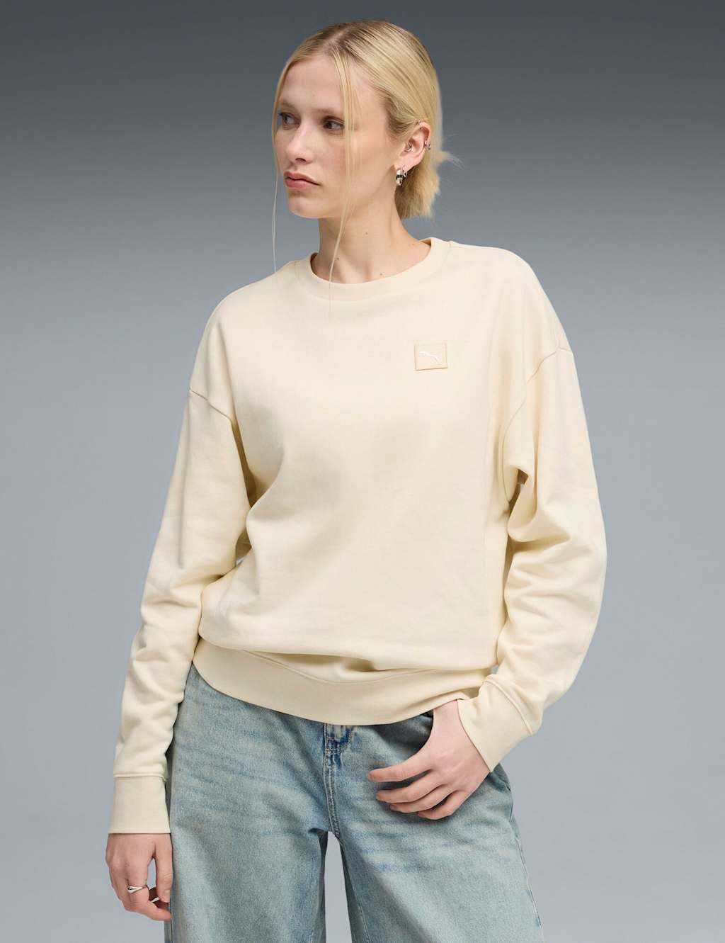 Puma Essentials Elevated Pure Cotton Sweatshirt Ivory